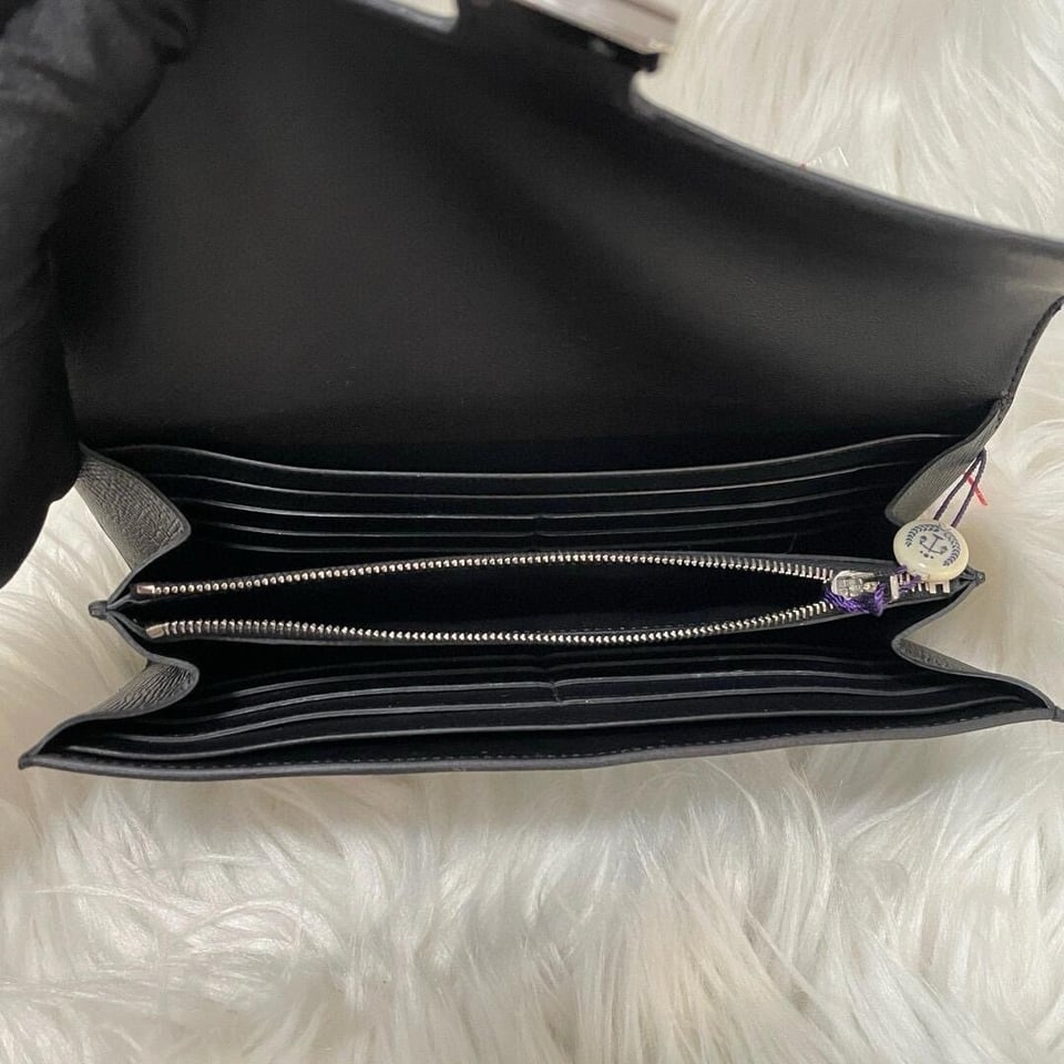 Hermes Constance Wallet Epsom Leather Palladium Hardware In Black 20cm view 5