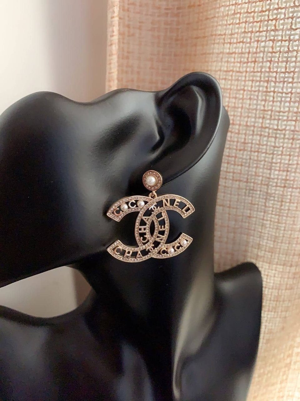 Chanel Cc Gold Earrings view 5