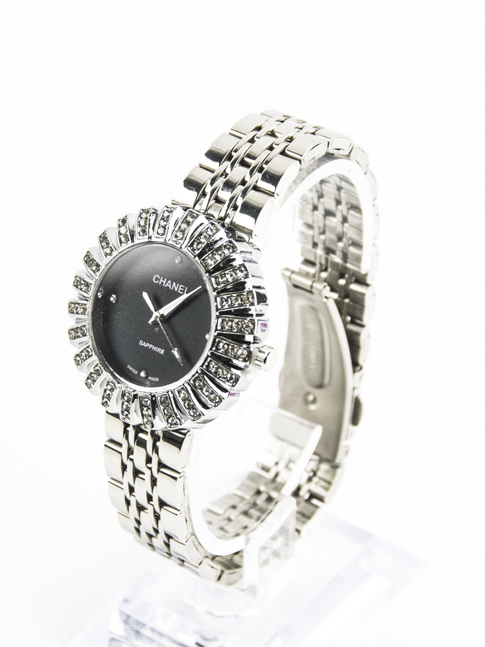 Chanel Sapphire Diamond Watch Black Dial view 3