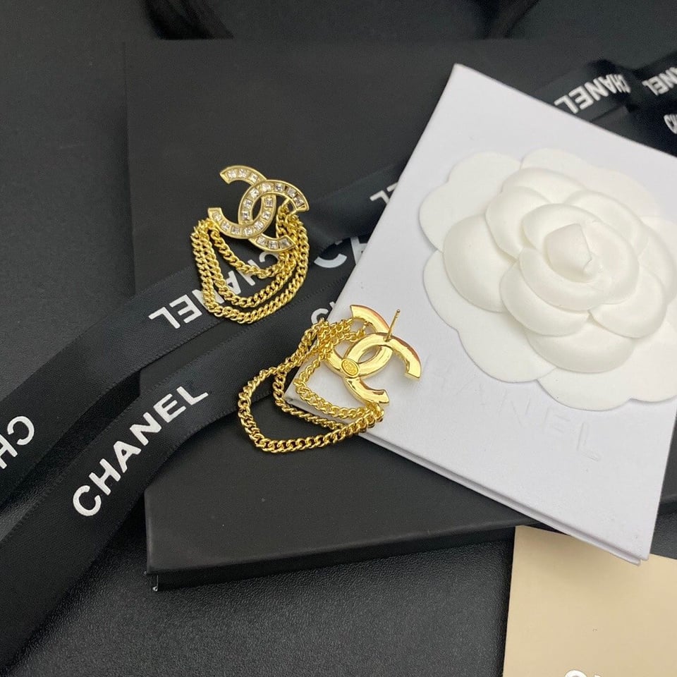 Chanel Cc Gold Earrings view 6