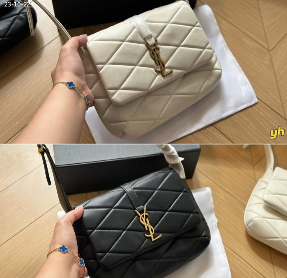 Saint Laurent Le 57 Quilted Leather Shoulder Bag White 27Cm view 6