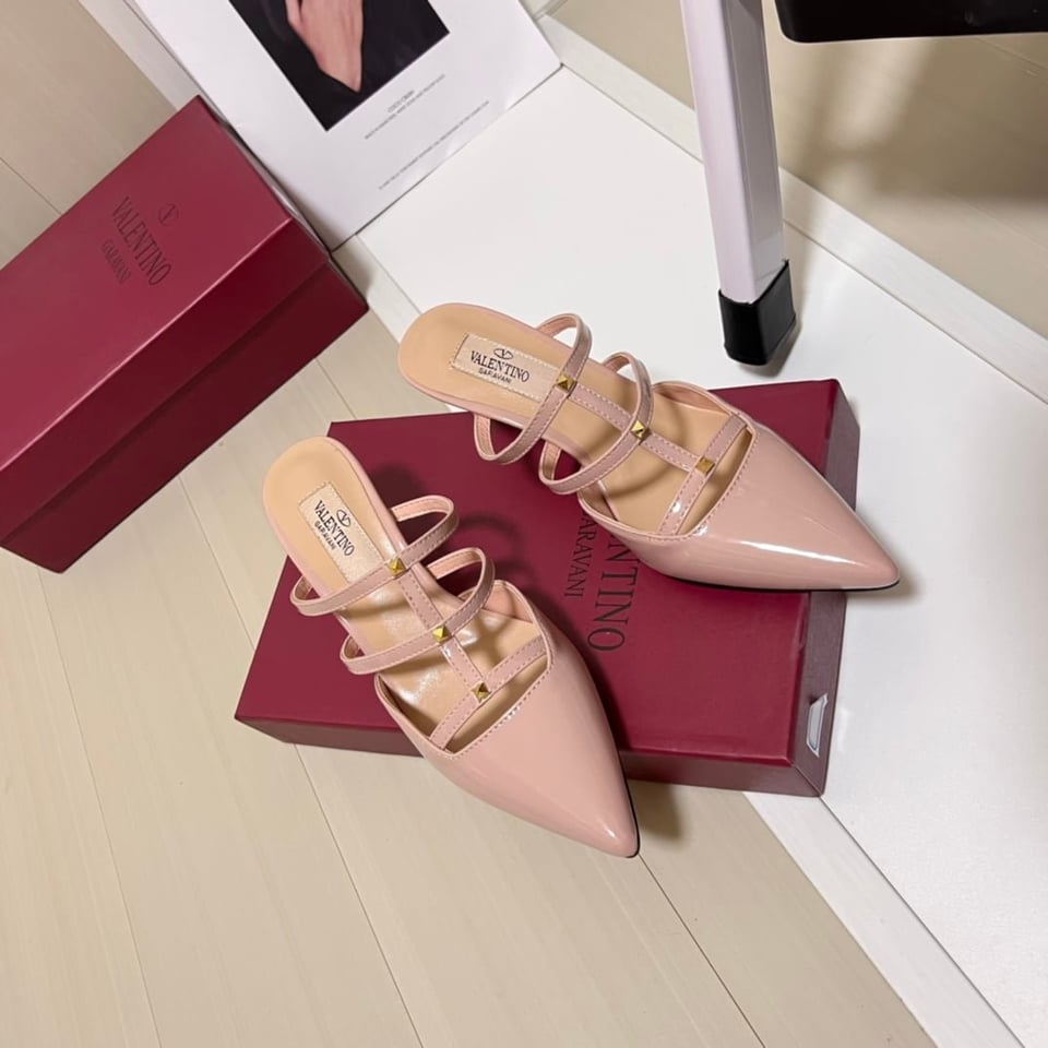 Valentino Garavani Rockstud Wispy Mule In Calfskin Beige 4W0S0Jb1Act 098 view 3