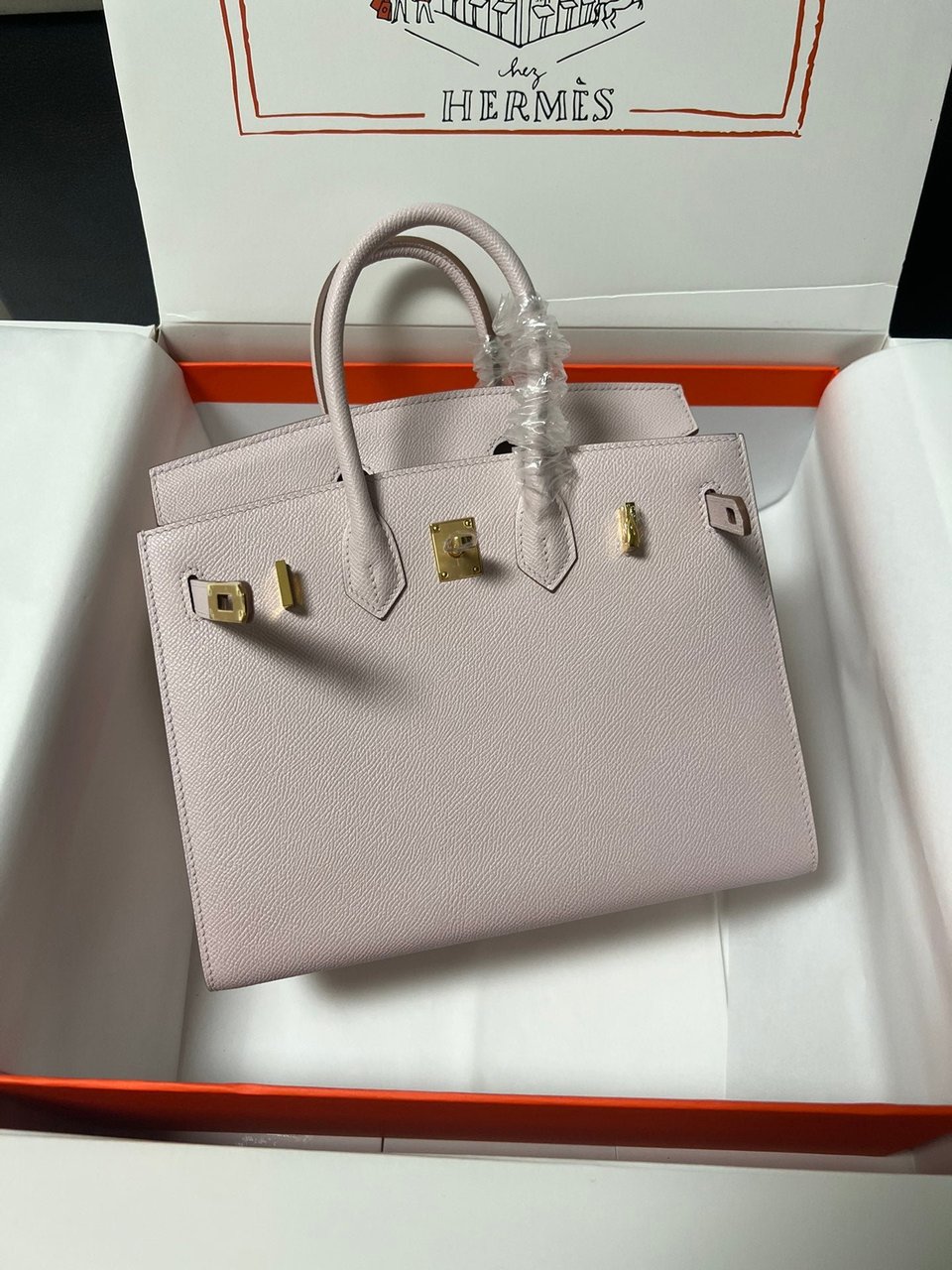 Hermes Birkin Sellier Light Pink Epsom Leather Gold Hardware view 9