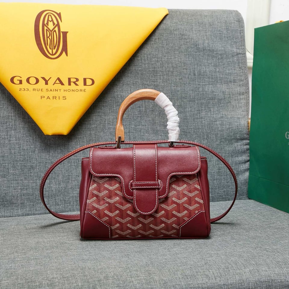 Goyard Saigon Souple Mini Bag Burgundy Canvas 20cm view 2