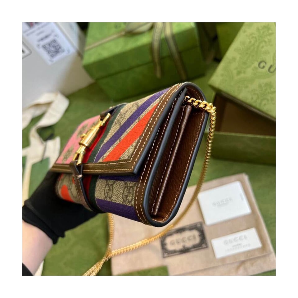 Gucci Jackie 1961 Chain Wallet With Geometric Print 19cm view 9