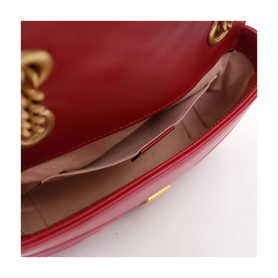 Gucci GG Marmont Matelasse Chevron Leather Mini Bag Red view 10