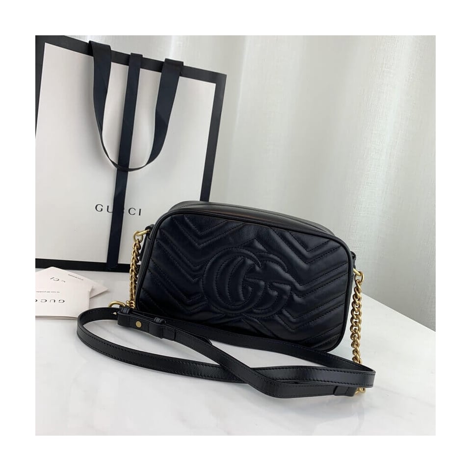 Gucci GG Marmont Small Shoulder Bag Black 24Cm view 6