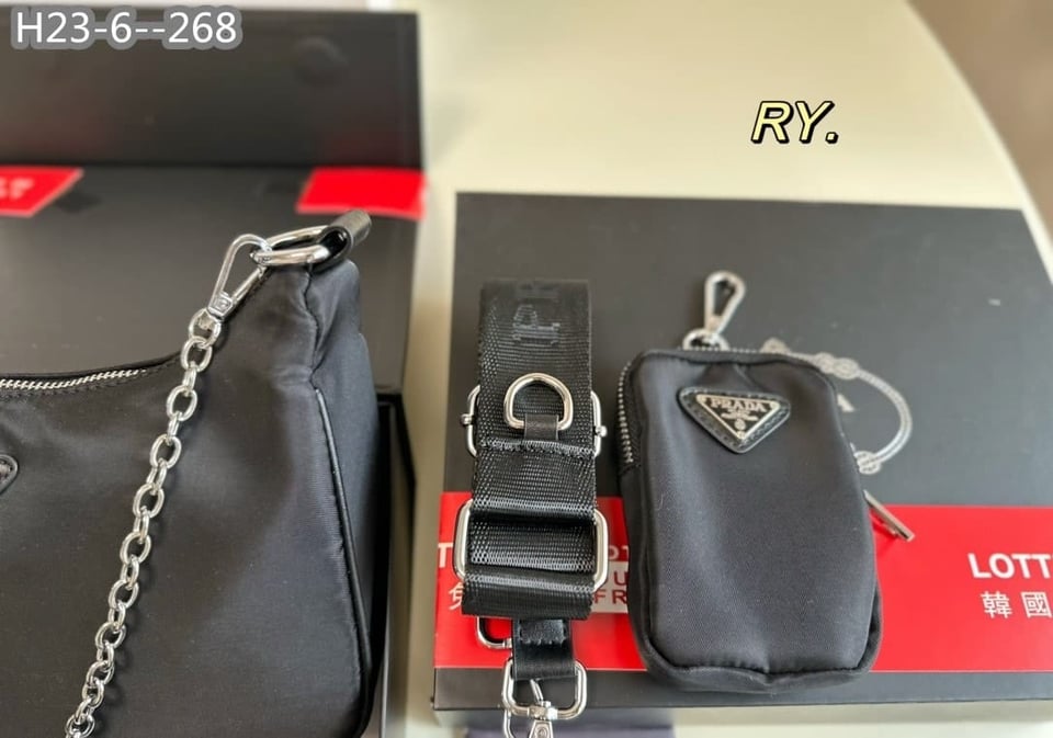 Prada Re Edition 2005 Re Nylon Bag Black 26Cm view 3