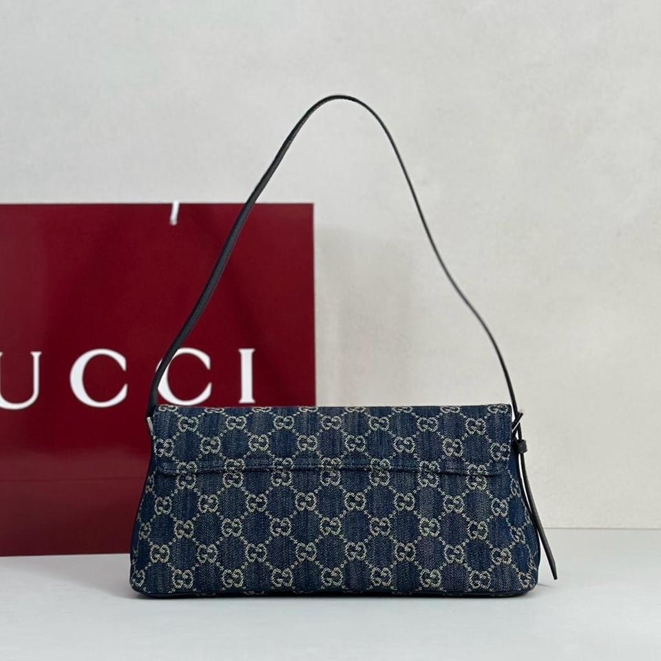 Gucci Madison Medium Shoulder Bag 31cm/12.2in Blue GG Denim ‎874744 view 5