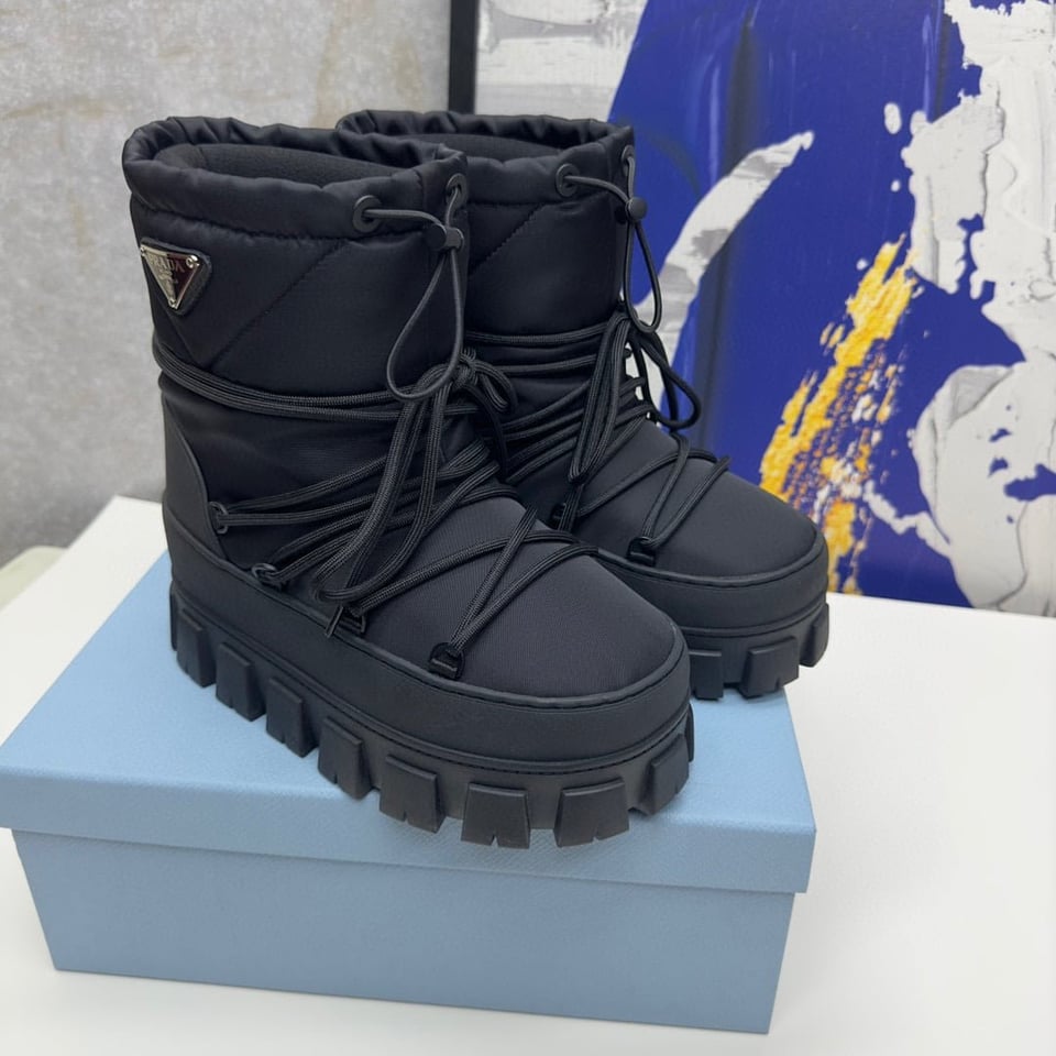 Prada Nylon Gabardine Apr?S Ski Booties Black 1U007N 3Lfv F0002 F 040 view 4