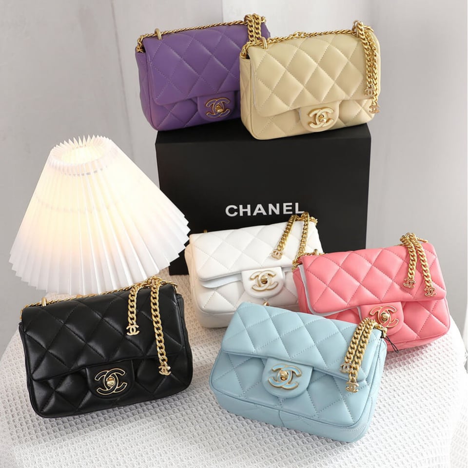 Chanel Mini Flap Bag in Lambskin with Enamel CC view 13
