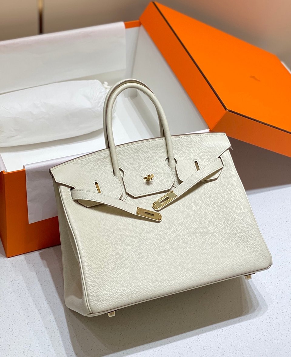 Hermes Birkin 35Cm White Togo Leather Gold Hardware view 3