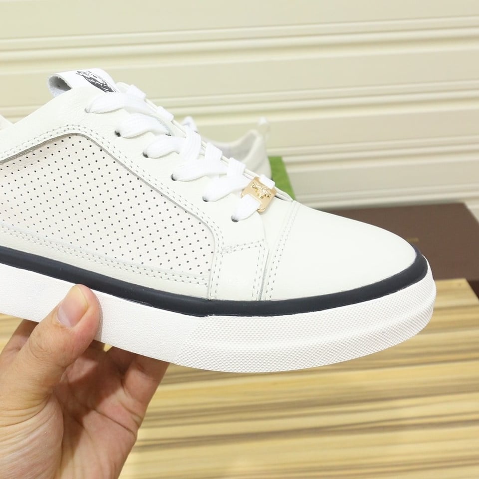 Gucci Men?S Platform Sneakers Leather White With Black Edge view 7