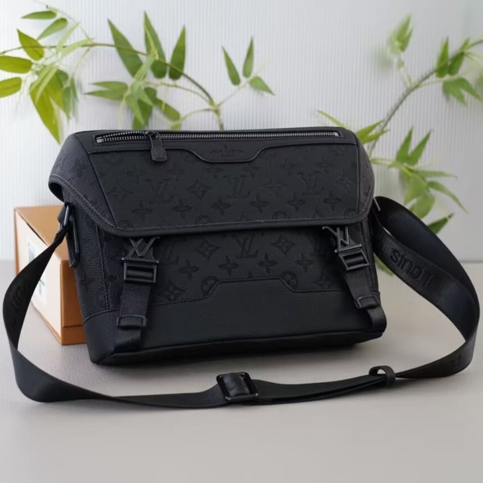 Louis Vuitton Messenger Voyager Monogram Shadow Bag Black 28Cm view 3