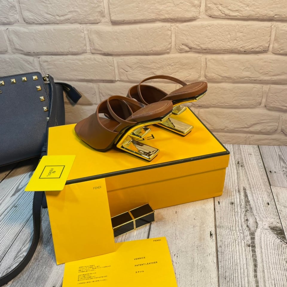 Fendi First Leather High-Heeled Sandals Brown 8R8212Na7F1Gqi view 7