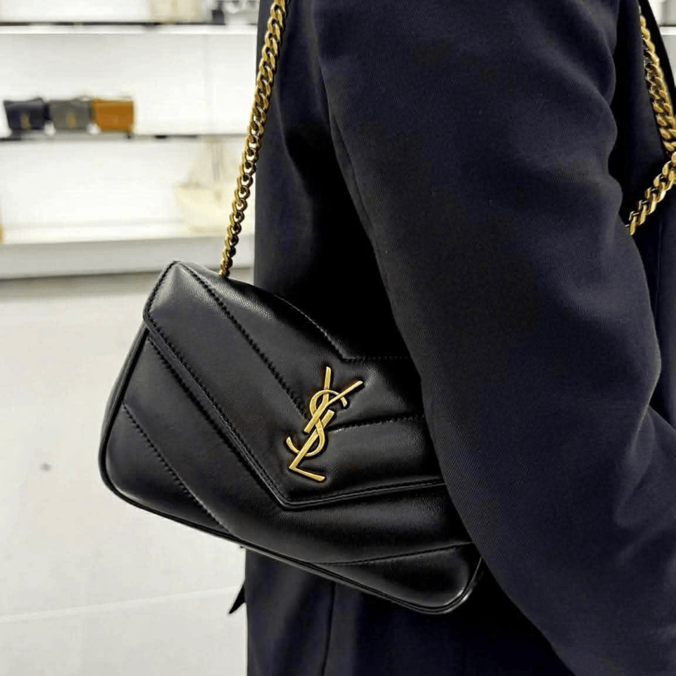 Saint Laurent Loulou Small Black 24cm/9.4in view 3