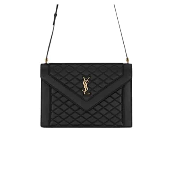 Saint Laurent Gaby Satchel In Quilted Black Gold 26Cm view 2