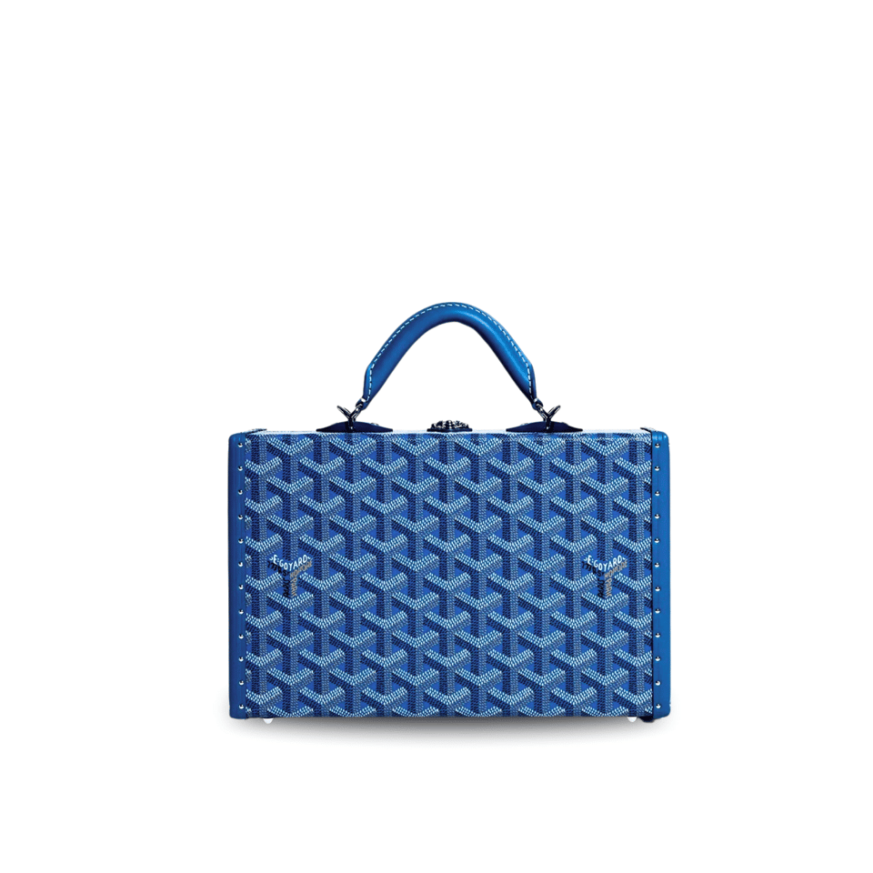 Goyard Grand Hôtel Trunk Bag 24.5cm Blue Goyardine Canvas And Calfskin view 2