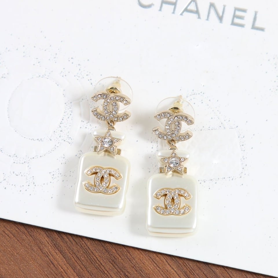 Chanel Cc Crystal Earrings view 5