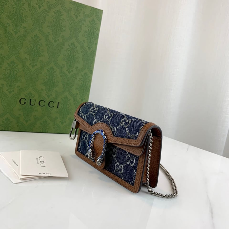 Gucci Dionysus Super Mini Bag in Denim view 5