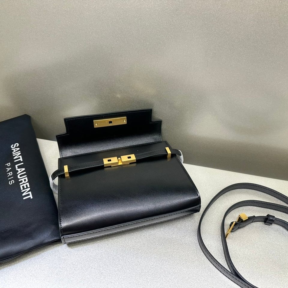 Saint Laurent Manhattan Small Shoulder Bag In Box Saint Laurent Leather Black 19Cm view 6