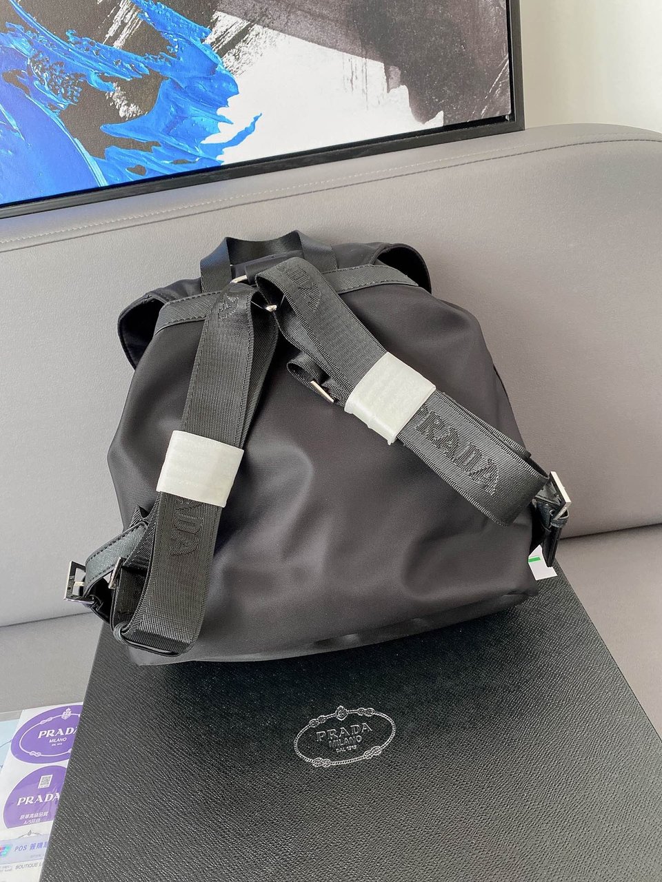 Prada Re-Nylon Medium Backpack Black view 4