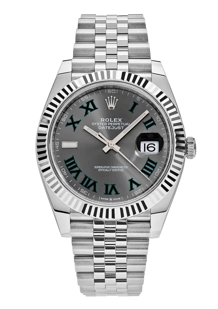Rolex Datejust 41mm Rhodium Dial 126334 “Wimbledon” Flutted / Jubilee view 2