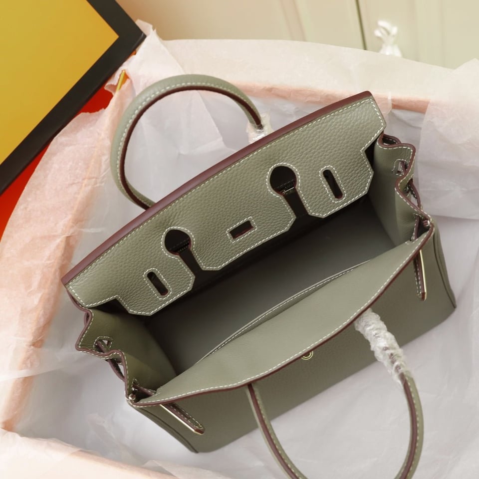 Hermes Birkin Bag 30 Olive Togo Gold Hardware view 5