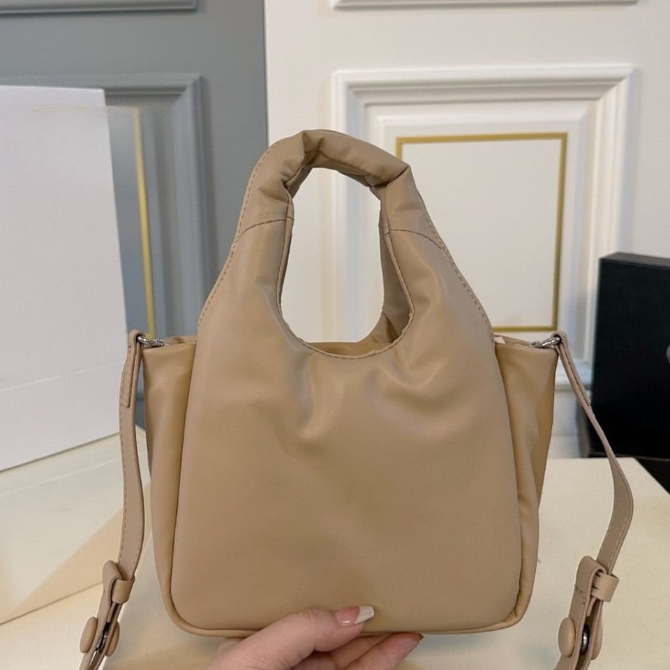 Prada Padded Soft Leather Bag Desert Beige 19Cm view 4