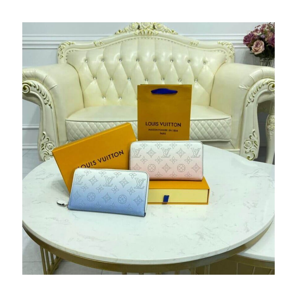 Louis Vuitton Zippy Wallet in Blue Gradient Mahina Perforated Leather view 12