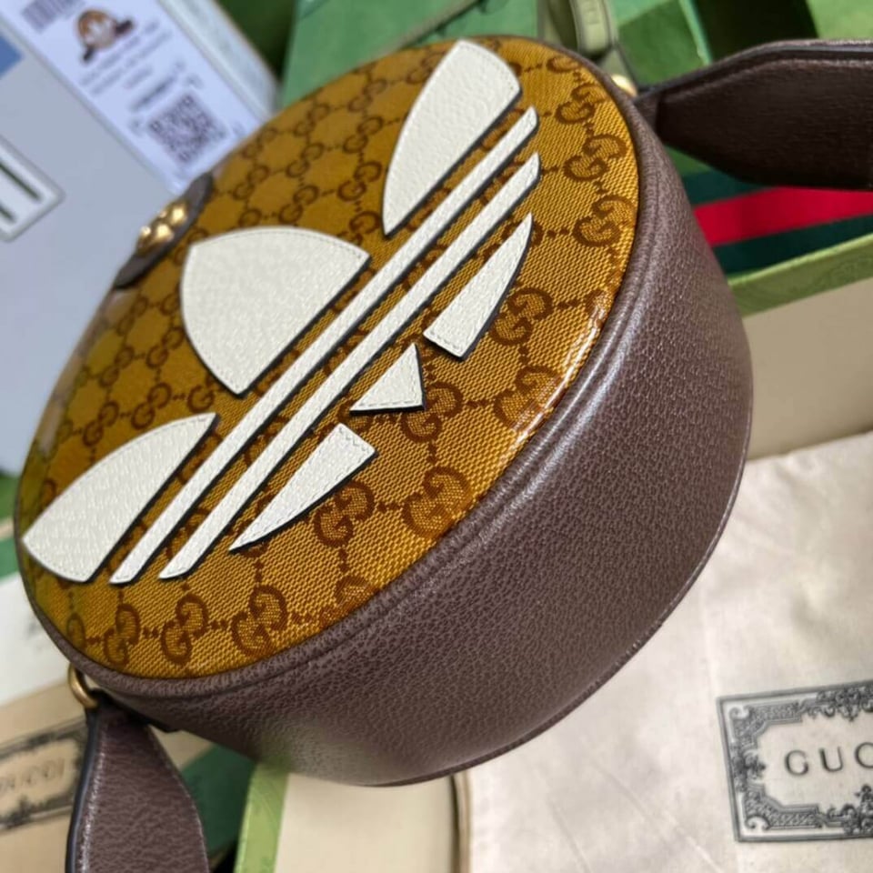 adidas x Gucci Ophidia Small Shoulder Bag in GG Crystal Canvas view 7