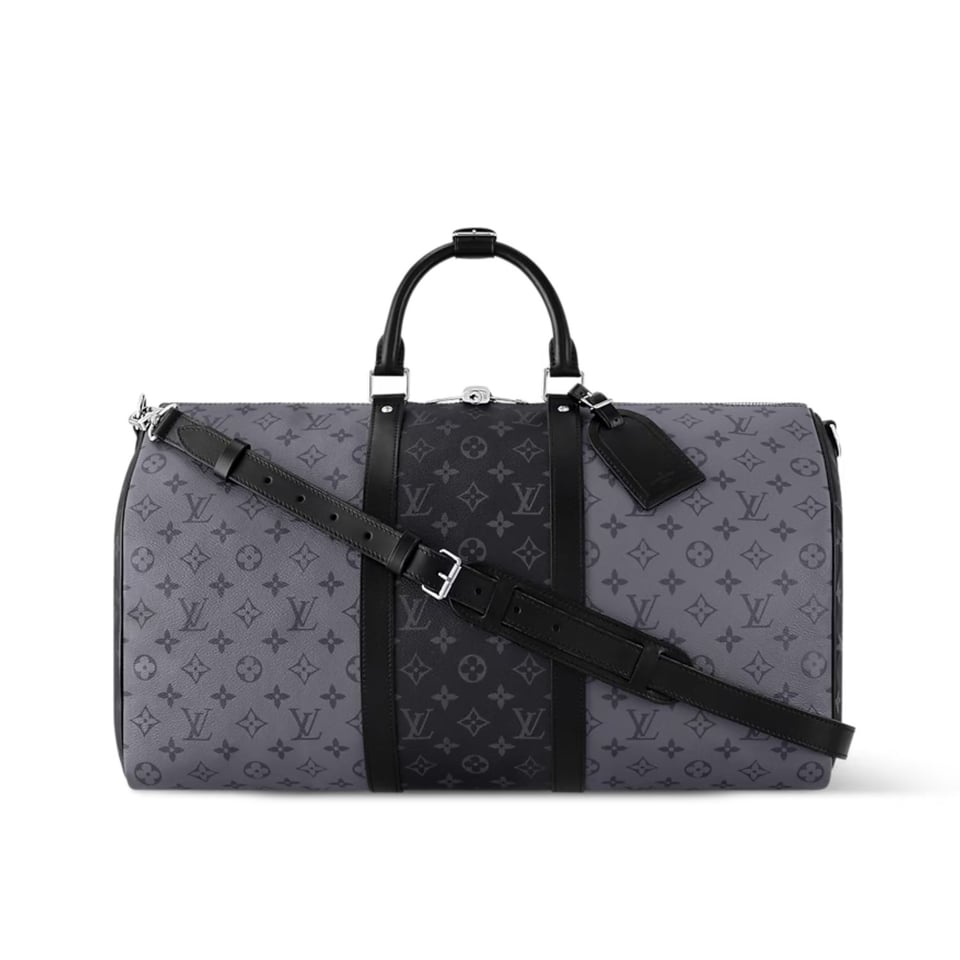 Louis Vuitton Keepall Bandouliere Monogram Eclipse Reverse 50 Gray 50cm M45392