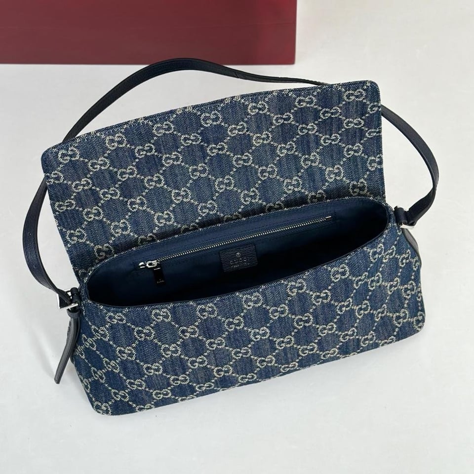 Gucci Madison Medium Shoulder Bag 31cm/12.2in Blue GG Denim ‎874744 view 7