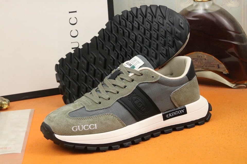Gucci Men’S Sneaker Low Top Grey And Green view 5
