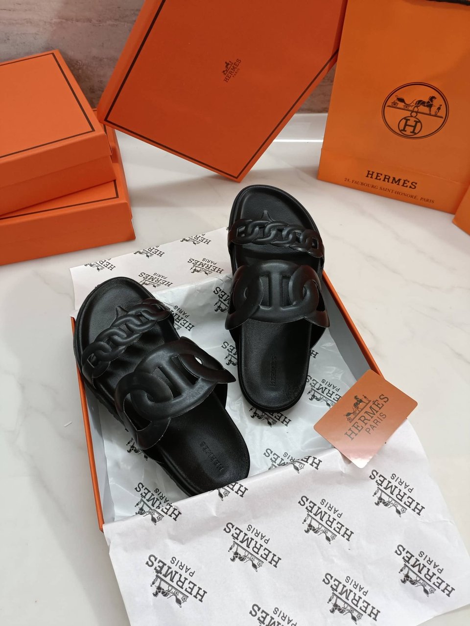 Hermes Extra Sandal Black H222302Z 02350 view 6