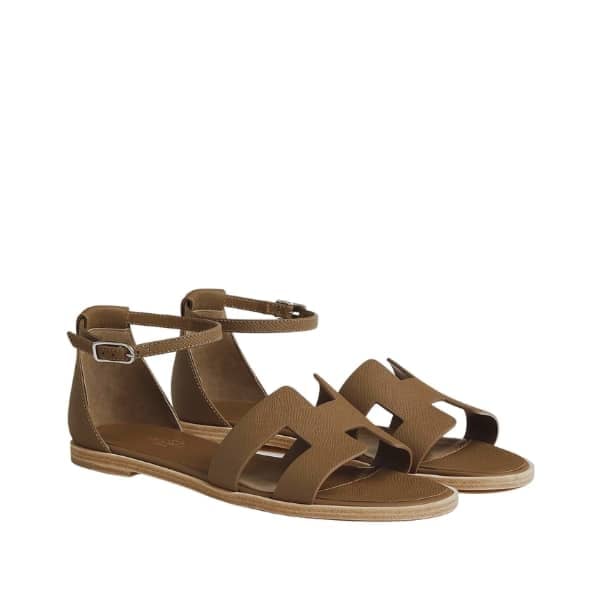 Hermes Santorini Sandal Brown view 2