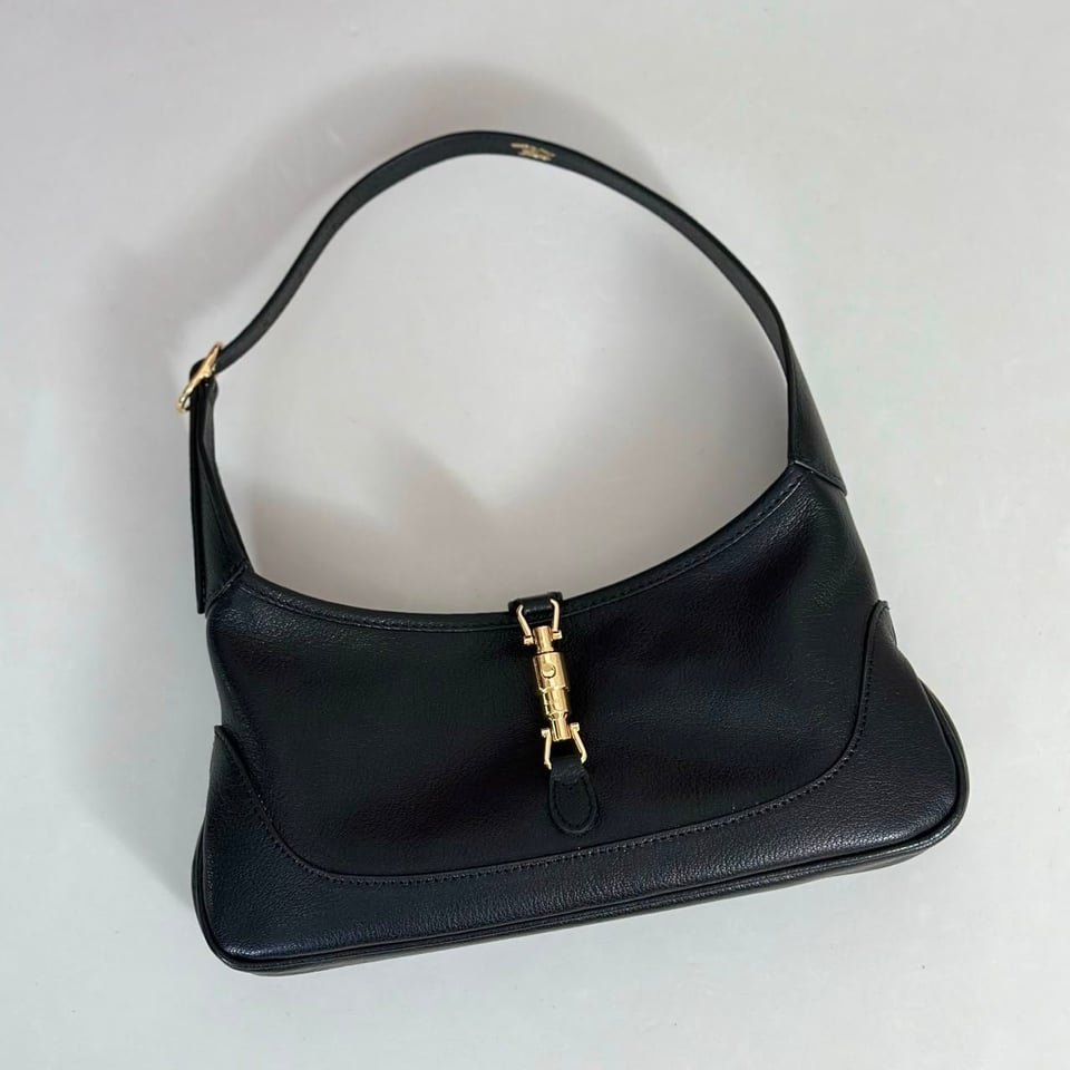 Gucci Jackie Slim Medium Shoulder Bag 28cm/11in Black Leather ‎863137 view 7