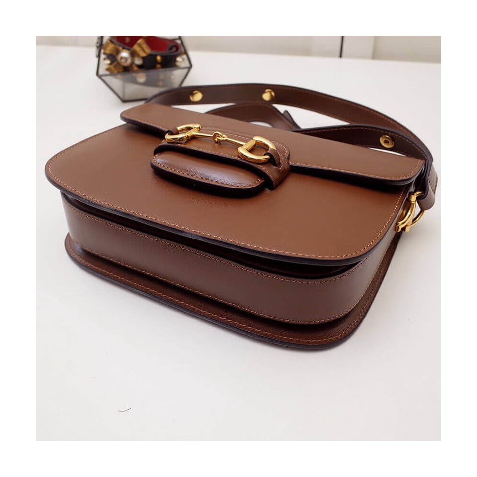 Gucci Horsebit 1955 Shoulder Bag In Brown Leather view 9