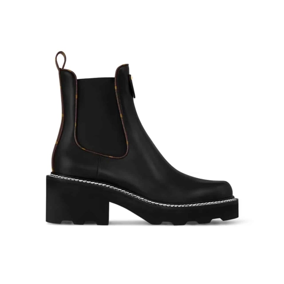 Louis Vuitton Beaubourg Ankle Boots Calf Leather Black view 2