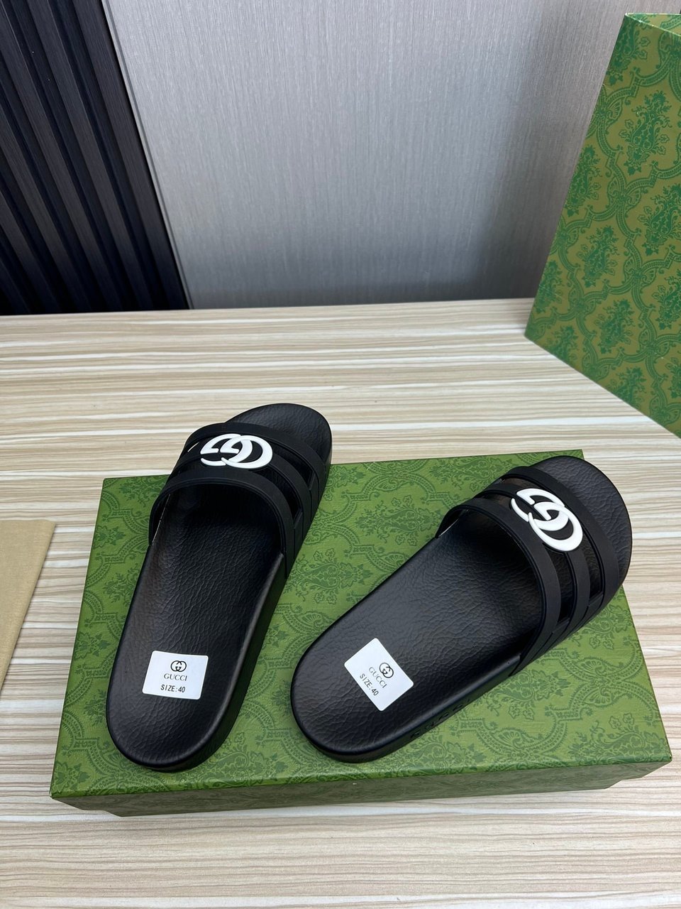 Gucci Slippers Sandals Mules Summer With Gg Logo White view 7