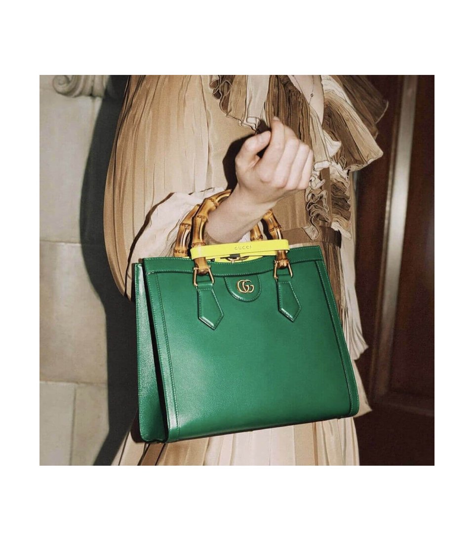 Gucci Diana Small Tote Bag Green view 3