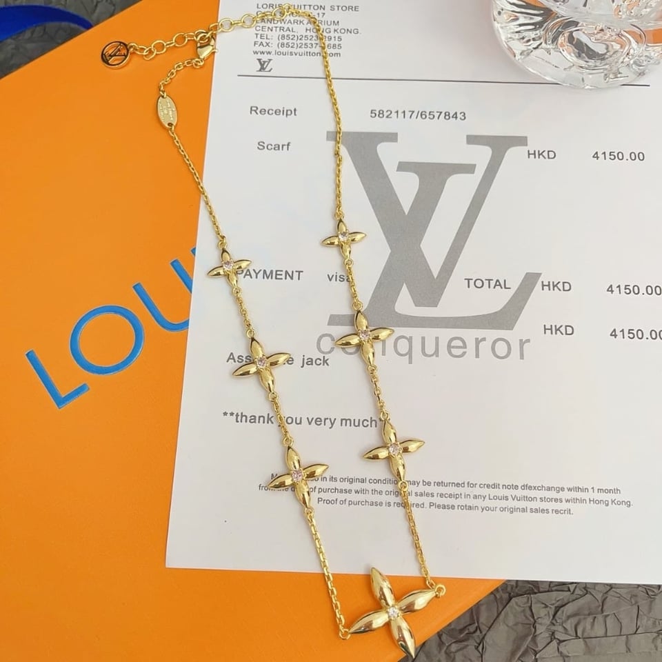 Louis Vuitton Louisette Signature Necklace Gold M01592 view 4
