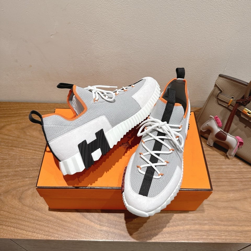 Hermès Day Sneaker Grey- Shoes for Men view 3
