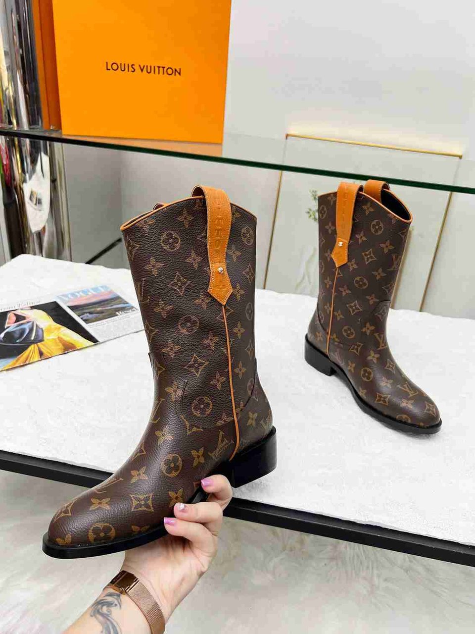 Louis Vuitton Lv Rider Boots Monogram Brown view 8