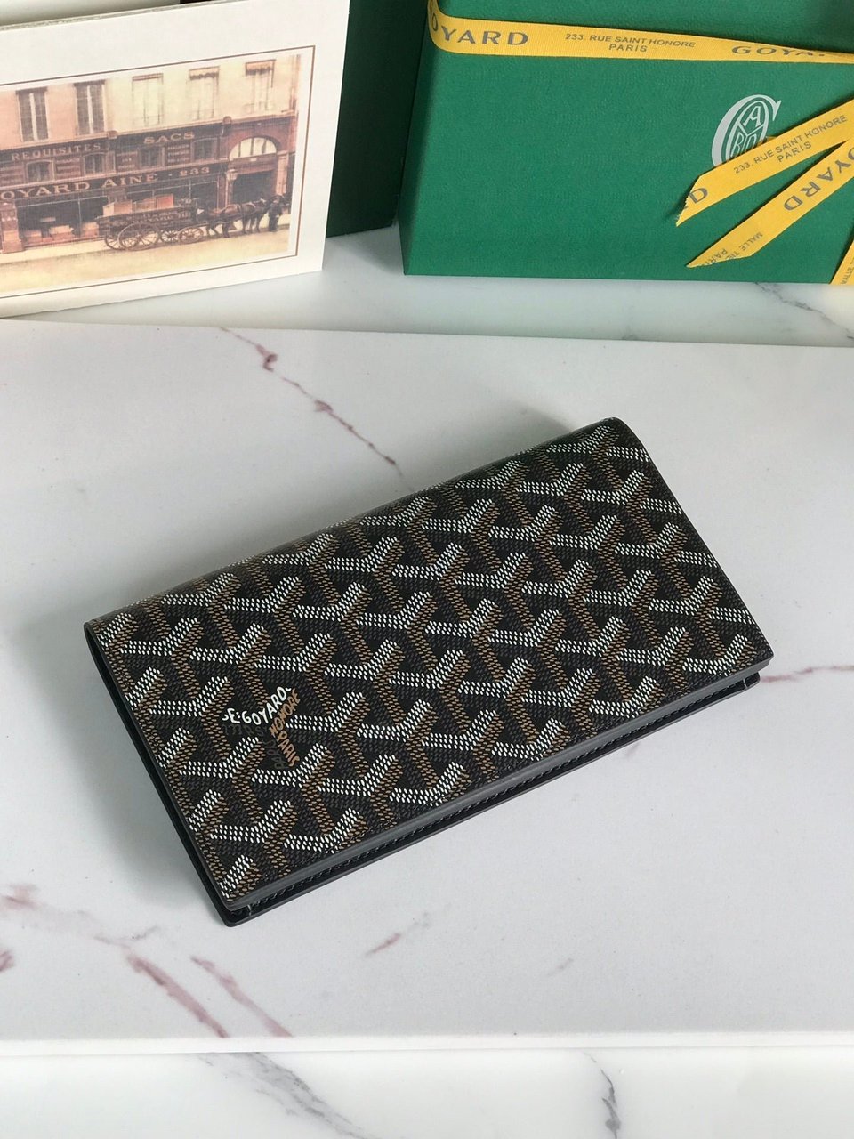Goyard Richelieu Wallet 19 Cm Black Goyardine Canvas view 9
