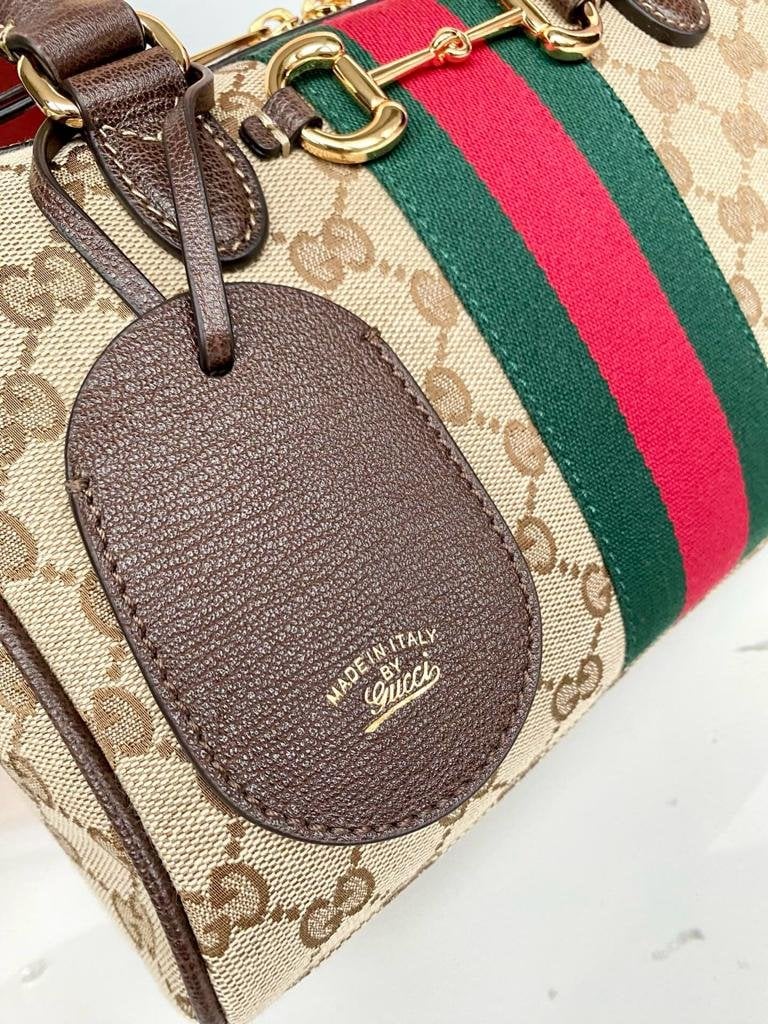 Gucci Borsetto Medium Boston Bag 28cm/11in Sand And Brown ‎866732 view 9