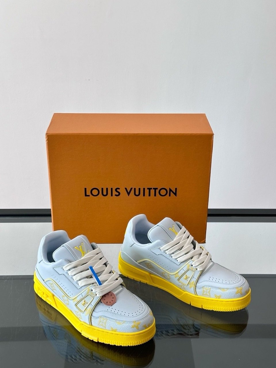 Louis Vuitton LV Trainer Sneaker Yellow for Men 1AHTPN view 9
