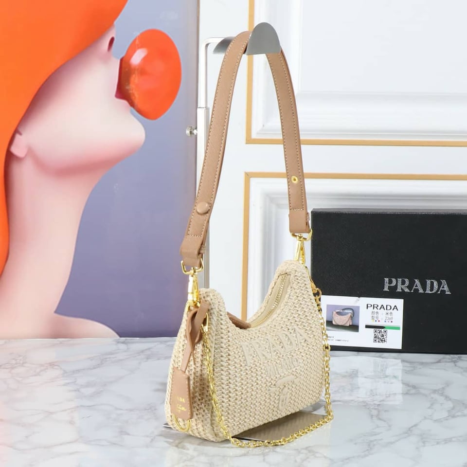 Prada Re Edition Crochet Bag Natural 22Cm view 9