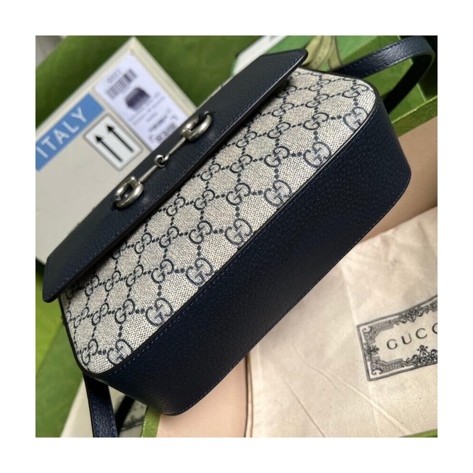 Gucci Horsebit 1955 Small Bag in Blue view 5