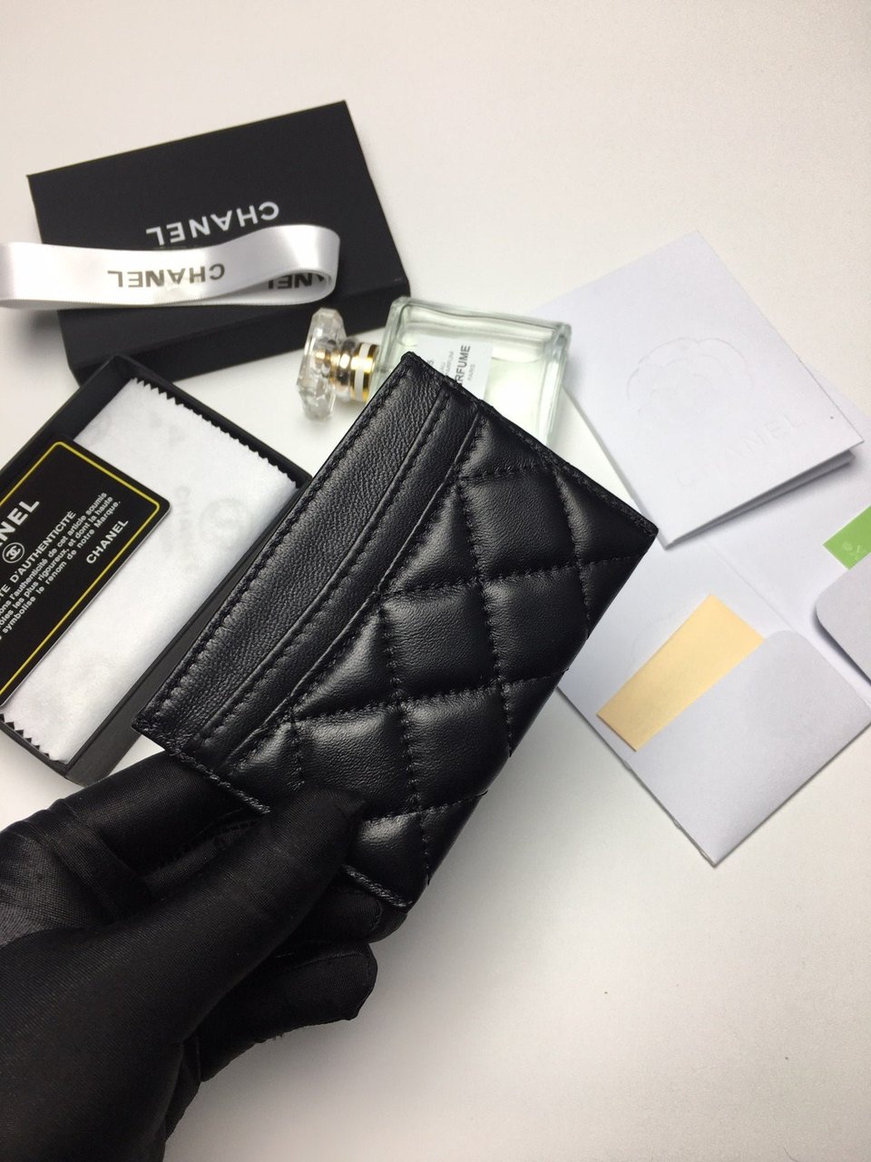 Chanel Card Holder 11.2 Black Calfskin Silver Icon view 7